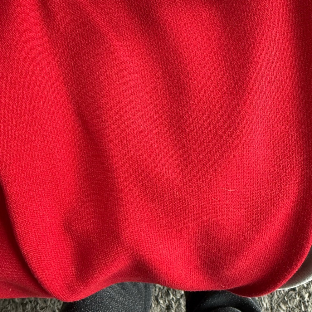 Ann Taylor Red High-Waisted Trousers with Cloth Belt Ankle Length - Picture 3 of 9